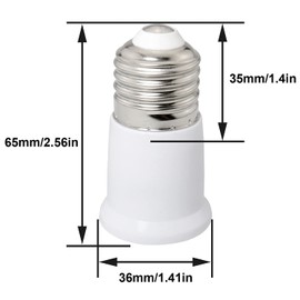 JJHXSM - 6 unidades E27 extendido para lámpara de 65 mm, extensión de adaptador para lámpara halógena, lámpara incandescente