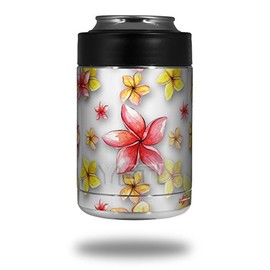 WraptorSkinz Skin Decal Wrap for Yeti Colster and RTIC Can Coolers Beach Flowers White (COOLER NOT INCLUDED)
