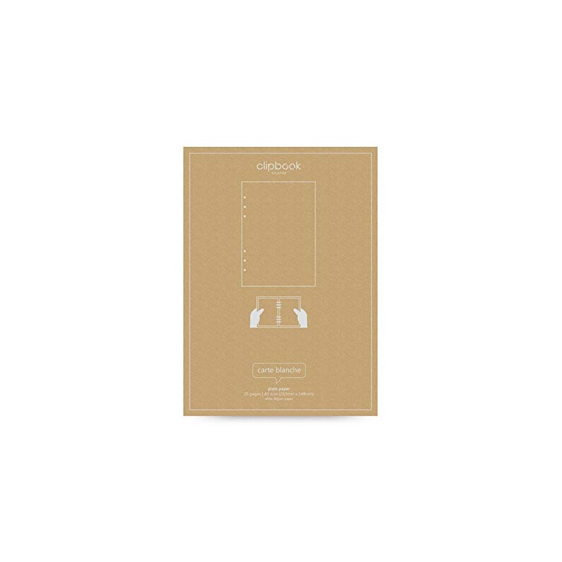 Filofax Personal Clipbook Plain Paper refill, White