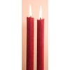 12 Inch Natural Beeswax Glitter Candles, Ruby Red Color, Boxed