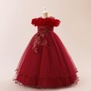 Flower Girl Dresses Lace Embroidery Off The Shoulder Tulle Dress
