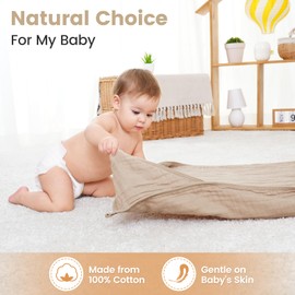 Fmebaby 2 Pack Muslin Hooded Baby Bath Towels and 2 Pack WashCloth Set Soft Cotton Baby Hooded Bath Towel Baby Wipes Absorbent Bath Face Towels Burp Cloths Face Towels for Girl Boy(Coffee and Apricot)