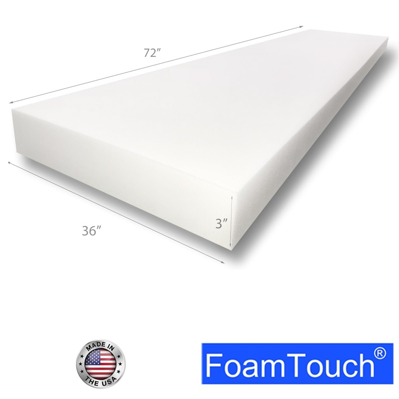 FoamTouch FoamTouch 3" x 36" x 72" Upholstery Foam, White
