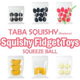 ZTATU Mini Red Raspberry Fruit Taba Squishy Toys - Stress Relief Toy Sensory Squeeze Ball - Fufu Squishy Stress Balls for Adults & Kids - Kid Party Favors, Classroom Rewards, Easter Basket Stuffers