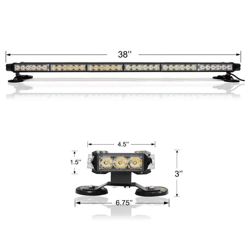 FOXCID 38'' 78 LED Emergency Strobe Rooftop Flashing Light Bar,