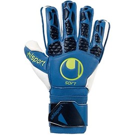 uhlsport Men's Hyperact Soft Flex Frame Goalkeeper Gloves, Night blue/white/fluorescent yellow