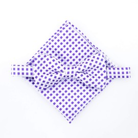 Scott Allan Collection Pre-Tied Bowtie for Boy's/Men - Purple & White Checkered Diamond Bow Tie - Purple Tuxedo Bowties for Groom