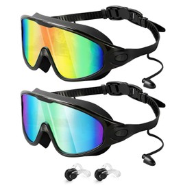 Olutula Premium Wide Angle Swimming Goggles for Adults UV Protection Lenses, Leak Resistant Comfort Fit Design for Men and Women, 180° Panoramic View Enhance Visibility, Ideal for Lap Swimming