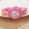 Children Watch Cartoon Pattern Waterproof PVC Strap Quartz Children WatchPink