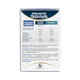 Vitamina ONEDROP D3 + K2 | Frasco de 4 ML (120 Gotas) | Rinde +3 meses | Para Niños y Adultos | 400 UI por Gota | Suplemento diario | Sin Azúcar | Sin