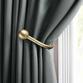 Curtain Holdbacks, 4 pcs Curtains Holder Wall Mounted Drapery Tiebacks Retro Window Hook for Home Decor, Antique Brass