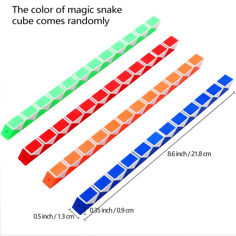 SONEER 12 Pack 24 Blocks Magic Snake Cube,Mini snake Speed