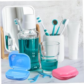 Baluue 4 Pcs Retainer To Go Containers with Lids Dentures for Women with No Teeth Holder Case Container Case for Cleaning