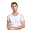 REVEMCN Simple Men’s Stainless Steel Cross Pendant Chain Necklace for