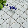 Recycled Glass Mosaic Tile: Arabesque Lantern Pattern, Carrara Marble Look,