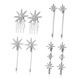 NOLITOY 8pcs Silver Hair Clip Decorative Hair Pins Guest Star Hairpins Fancy Sparkly Hair Accessories Weddings Bobby Rhinestone Stars Hair Clips Rhinestone Hair Accessories Rhinestones