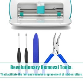 Juego de 10 rodillos de goma de repuesto para Cricut Joy, juego de rodillos de goma de repuesto para Cricut Joy, accesorios completos de reparación con todas las herramientas, kits de reparación completos