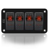 FXC Rocker Switch Aluminum Panel 4 Gang Toggle Switches Dash