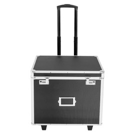 Portable Rolling File Box with Telescopic Handle, Locking Mobile Business Case, Aluminum Alloy File Lock Box, Hand Pull File Case, Rolling File Carts with Wheels for Storing Documents, Valuables
