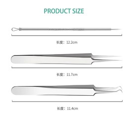 LHYILSWQ 3Pc Blackhead Remover Tool Set, Stainless Pimples Comedone Extractor Removal Acne Removal Kit Silver