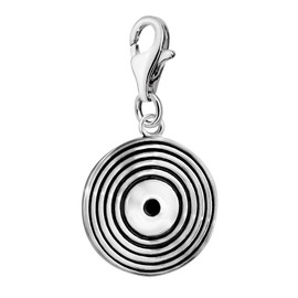 Quiges 925 Silver Charm Pendant DJ Set with Lobster Clasp for Bracelets, enamel