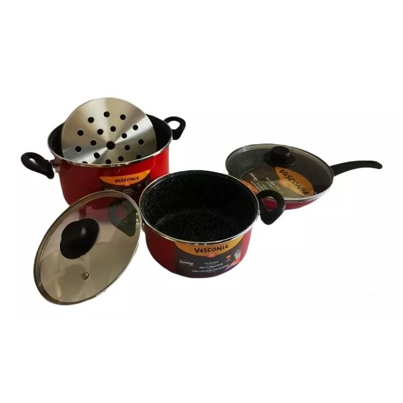 Vasconia Batería Vasconia Vivacolor 6pzas Vitroacero® Roja Inducción