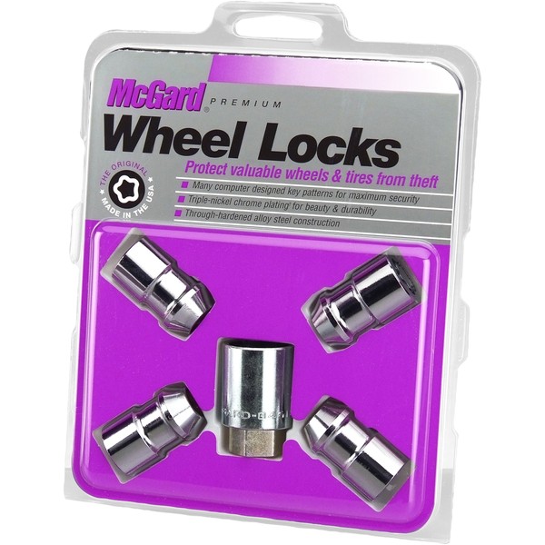 MCGARD 24130 Chrome Cone Seat Wheel Locks (1/2" - 20 Thread Size) - Set of 4