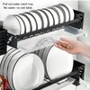 Kitchen Wall Mounted Tableware Holder Drain No Punching Drainage Flatware
