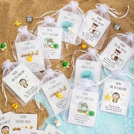 Set of 75 Employee Appreciation Gifts – Bulk Thank You Coworker Favors with Funny Animal Pun Cards (Ducks, Stars, Whales, Turtles & Owls) | Durable Resin & Quality Materials