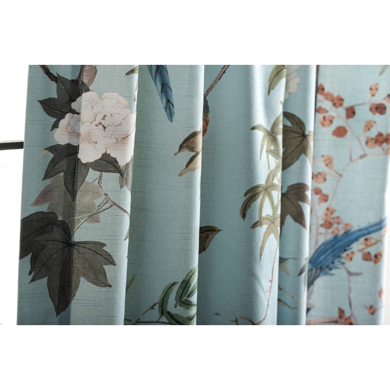 Maison d' Hermine 100% Cotton Curtain - 50"x108" Blue Decorative