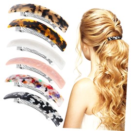 Ipetboom 6pcs Vintage Acetate Hair Clips and Elegant Barrettes for Women Versatile Styling Accessories Light