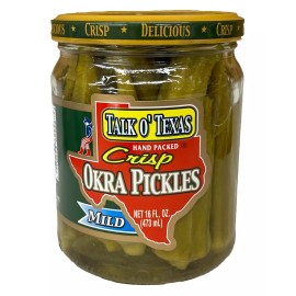 Talk O' Texas Hand Packed Mild Crisp Okra Pickles 16 oz