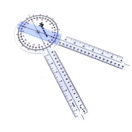 A2ZSCILAB Plastic 12" Goniometer 360 Degree ISOM Physical Therapy Angle Protractor Ruler
