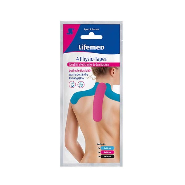 4 Physio Tapes 20 cm x 5 cm Pink Blue