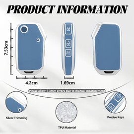 TOOMUME Key Case TPU Car Key Case Fits Kia Sportage R GT MK5 Stinger GT Sorento Picanto Ceed CD Proceed XCeed Cerato Forte, Key Cover Protection Key Shell - Flip Key