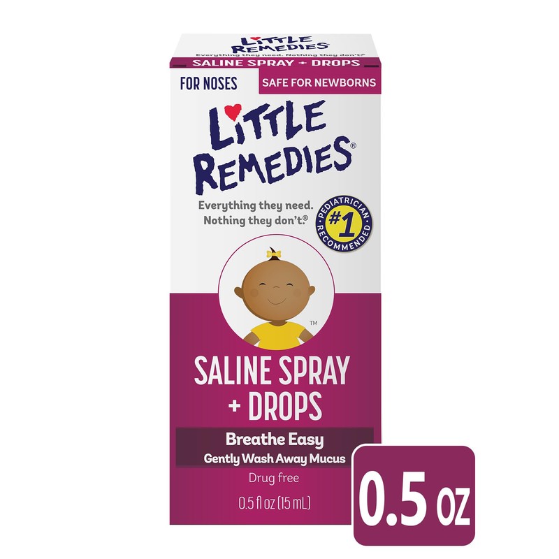 Little Remedies Saline Spray and Drops, Safe for Newborns, 0.5