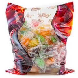 Fruit Barrels Hard Candy 1 lb – Assorted Flavors (Orange, Cherry, Lemon, Green Apple, Grape), Bulk, Individually Wrapped, Kosher, Gluten Free