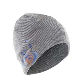 Sharon music beanie cap wireless knitted hat with smart stereo headphones and microphone, wireless, light grey.