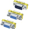DTECH RS232C DB9 Compact Conversion Adapter Gender Changer 3-Set (Male-Male,