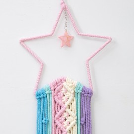 Star Dream Catcher Wall Hanging Decorations,Rainbow Colours,Bohemian Woven Tapestry, Holiday Party Decorations