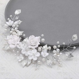 Menibeuty Haarschmuck Hochzeit,1pcs Silber Kristall Stirnband Kristall Haar Reben Blume Blatt Braut Haarchmuck Haarschmuk Braut Für Damen Und Mädchen Haaschmuck Hochzeit Brauts Silber