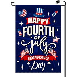 Happy 4th of July Garden Flag 12x18 Inch Vertical Double Sided Patriotic Memorial Day Independence Day Small Flags Farmhouse Outside Decoration For Yard (ONLY FLAG) MG36