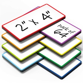 64 Pack Dry Erase Magnetic Labels 2x4 in - Magnetic Name Tags for Classroom Locker Name Tags - Classroom Magnets for Names - Magnet Labels for Whiteboard - Name Magnets School Bus Magnet Name Plate