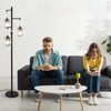 Stepeak Black Modern Crystal Floor Lamp, 3 Lights Standing Lamp