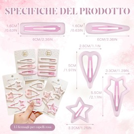 LYNJOVU Haarspangen mit farbigem Stern, Haarspangen für Mädchen, Accessoires für Mädchen und Damen (Rosa 15)