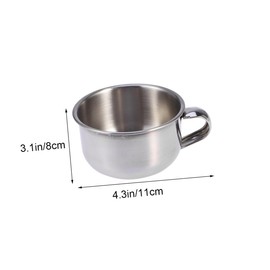 FOMIYES 1pc Stainless Steel Shaving Bowl with Handle Durable Razor Bowl for Wet Shaving Practical Barber Soap Cup Polished Surface for Comfortable Use for Men and Fathers