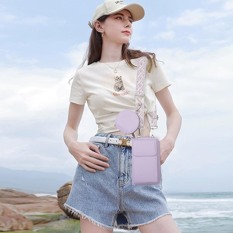 Fantysancket Small Crossbody Bags for women Trendy Leather Phone Wallet