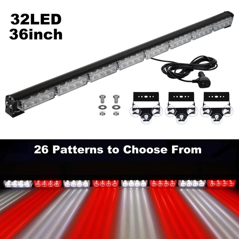 ASPL 36" 32LED Traffic Advisor Light Bar Warning Emergency Strobe
