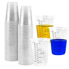 AZKEEGREY Pack of 100 Epoxy Resin Mixing Cups 240 ml, Transparent Measuring Cups for Liquids, Mixing Resin, Paint, Pigment