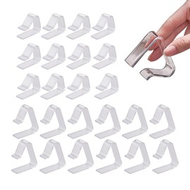 Jrhncy Set of 24 tablecloth clips, outdoor, transparent plastic, 2 sizes, robust table clamps, suitable for table tops from 0.78 to 2.16 inch thick, indoor, garden tables for balconies and events